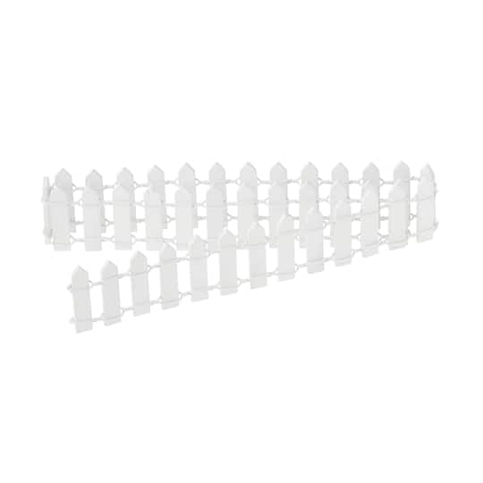 12 Pack: Mini White Wooden Fence by Make Market&#xAE;